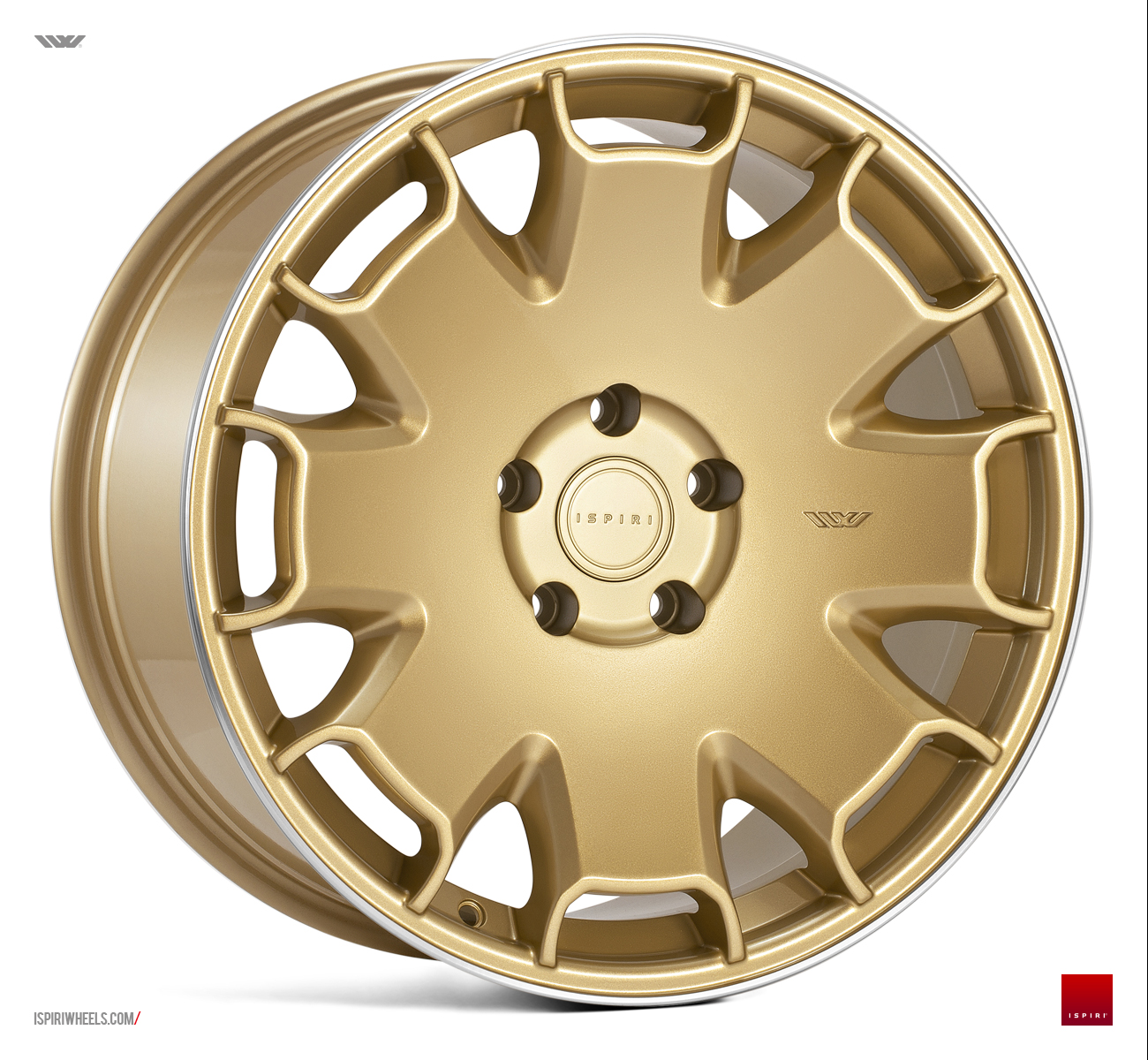 NEW 18" ISPIRI CSR2 ALLOY WHEELS IN VINTAGE GOLD WITH POLISHED LIP et42/42